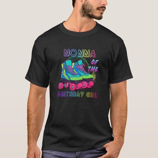 Camiseta Nonna Of The Birthday Girl Rolling Skate Birthday (Frente)
