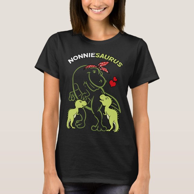 Camiseta Nonniesaurus Nonnie 2 Kids Dinosaur Mother s Day (Frente)
