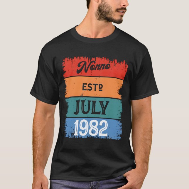 Camiseta Nonno Est July 1982 Proud Grandpa Best Dad Legend (Frente)