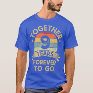 Camiseta Nono aniversário de Casamento Juntos 9 Anos Para S