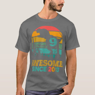 Camiseta Nono Aniversário Dinossauro 9 Anos Meninos Impress