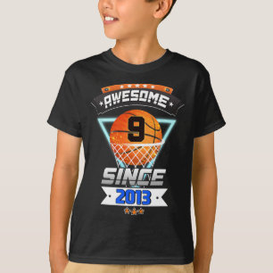 Camiseta Nono Aniversário do Jogador de Bysketbyll, 9 Anos