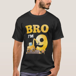 Camiseta Nono Aniversário, Mano eu tenho 9 anos, escavadora