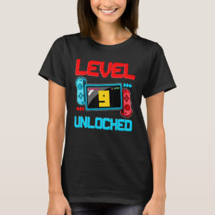 Camiseta Nono Aniversário Nível 9 Jogador de Vídeo Bloquead