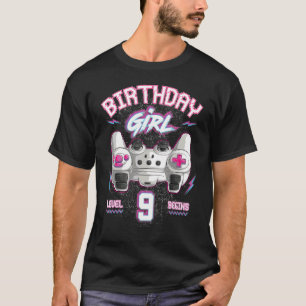 Camiseta Nono Aniversário Rapariga Nível 9 Começa Videos ga