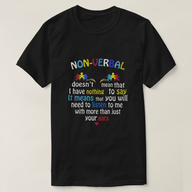 CAMISETA NONVERBAL AUTISM (Frente do Design)