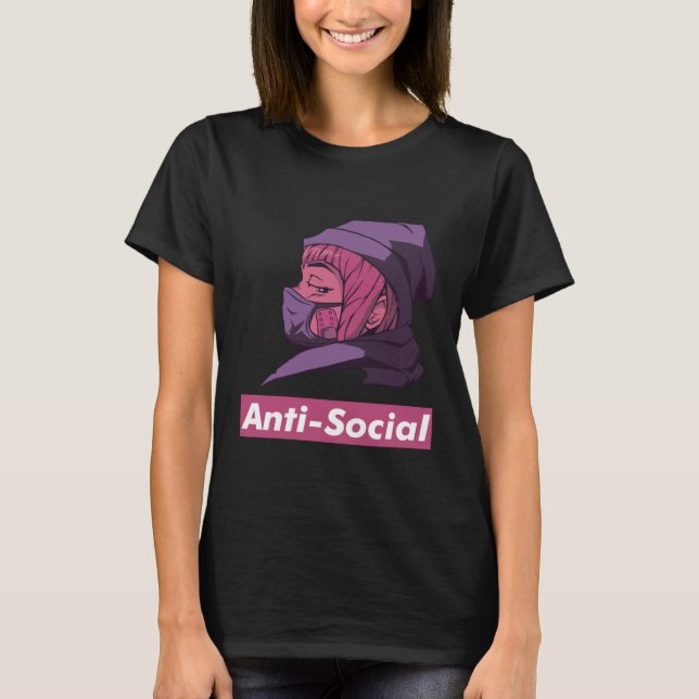 Camiseta Noodais de Episódio Japonês Anti Social Facemask (Frente)