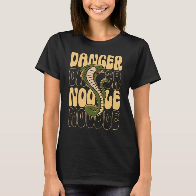 Camiseta Noodle Engraçado de Perigo Cobra (Frente)