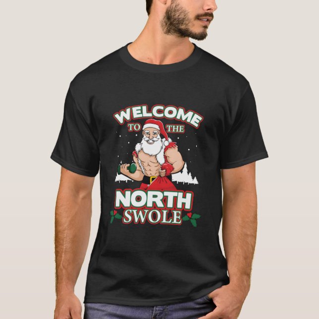 Camiseta Noord-Swole Papai Noel Levantando Pesos (Frente)