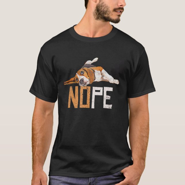 Camiseta Nope Beagle Dog Puppy Pet Animal Pet Pöw (Frente)