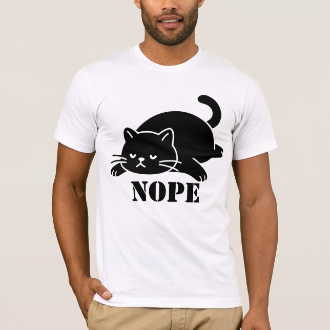 Camiseta NOPE Cat Funny T Shirt for Cat Lovers (Frente)