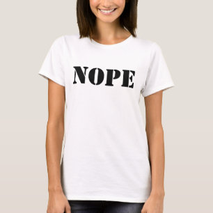 Camiseta "Nope Chic: Básico Branco das Mulheres"