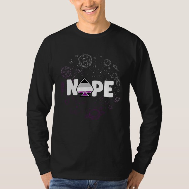 Camiseta Nope  Cute Trendy Asexual Pride Space Galaxy Plane (Frente)