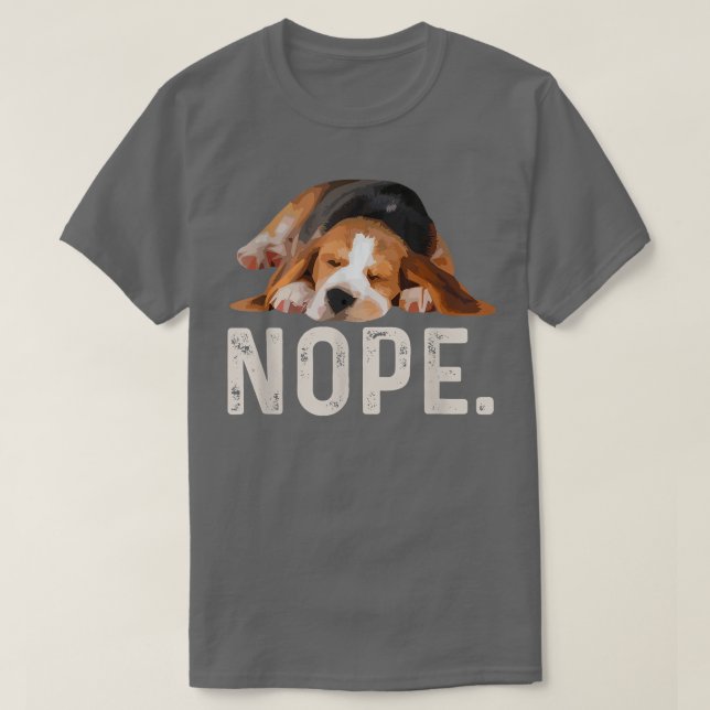 Camiseta Nope Lazy Beagle (Frente do Design)