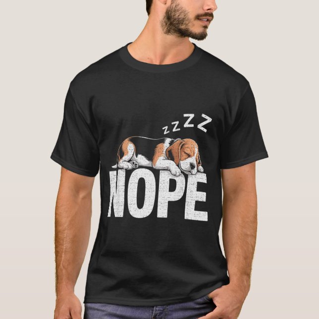 Camiseta Nope Lazy Beagle  (Frente)