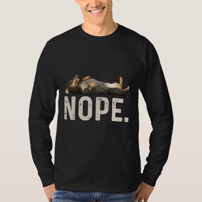 Camiseta Nope Lazy Dachshund     (Frente)