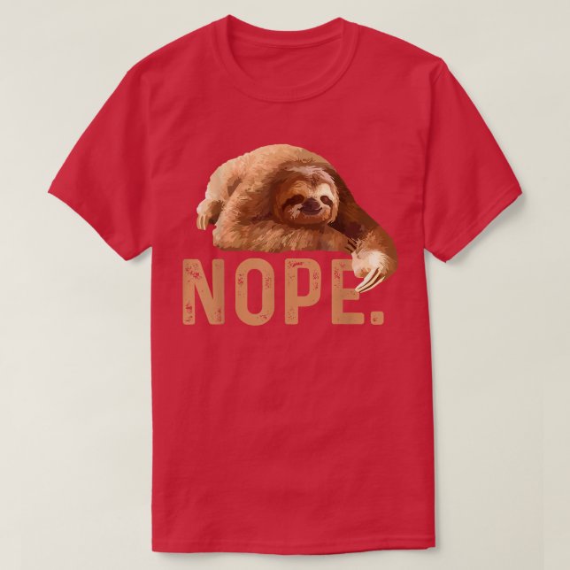 Camiseta Nope Lazy Sloth (Frente do Design)