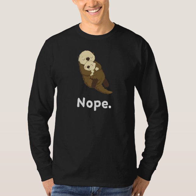 Camiseta Nope Otter Nap Dormindo Pajama Nightvestido (Frente)