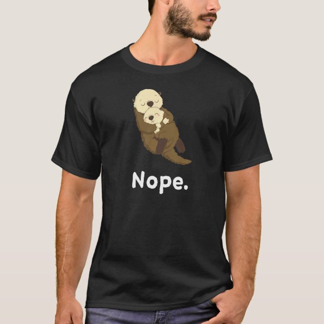 Camiseta Nope Otter Nap Dormindo Pajama Nightvestido (Frente)