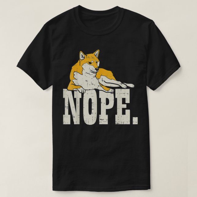 Camiseta Nope Shiba Inu Cute Japonês Pet Dog Akita Dogue Me (Frente do Design)