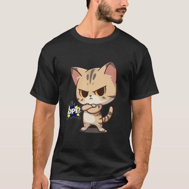 Camiseta Nope Stubborn Savannah Cat (Frente)