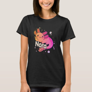 Camiseta NORA - Lindo nome de menina com adorável AXOLOTL