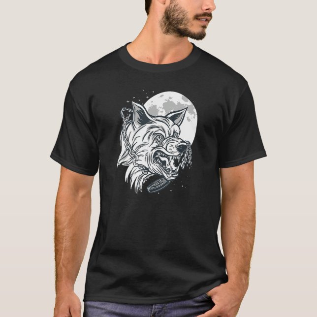 Camiseta Nordic Wolf Head Moon Dog   and Wolf friend (Frente)