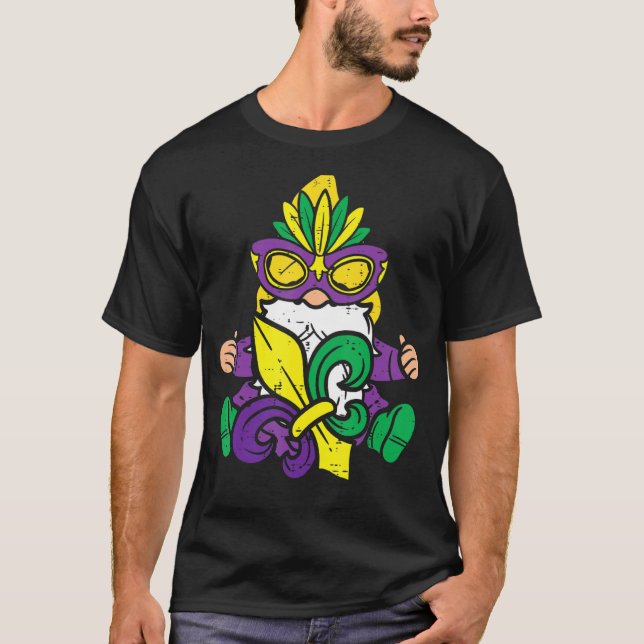 Camiseta Nórdico Gnome Jester Mardi Gras Carnival TomMen (Frente)