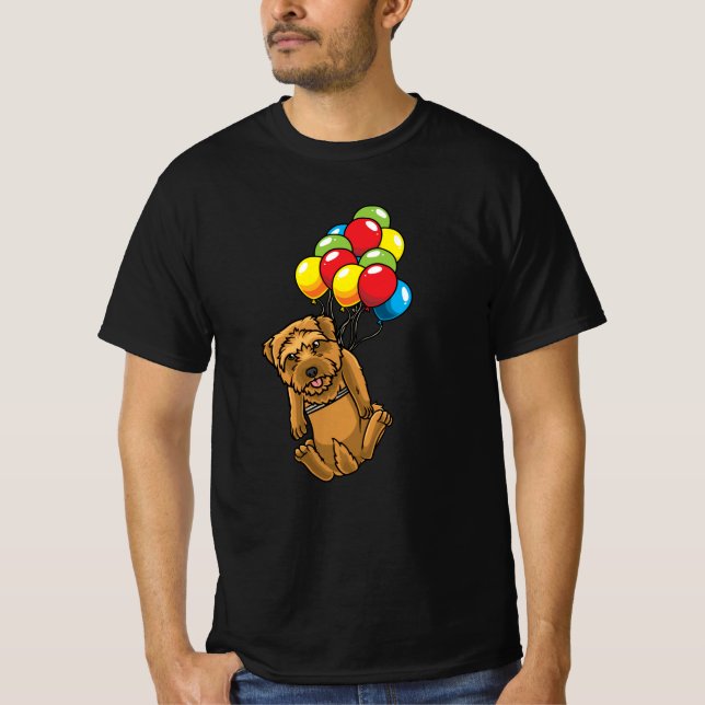 Camiseta Norfolk Terrier com Ballons (Frente)