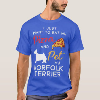 Camiseta Norfolk Terrier Dog Pizza Proprietária do Pover Xm