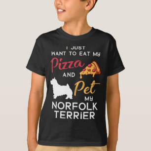 Camiseta Norfolk Terrier Dog Pizza proprietário Xmas Birthd