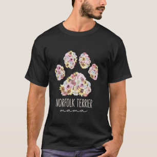 Camiseta Norfolk Terrier Mama Floral Paw Mãe