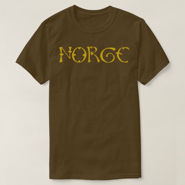 Camiseta Norge Norway Dourado Viking (Frente do Design)