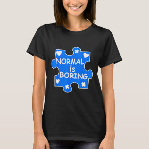 Camiseta Normal é chato Autismo Blue Quebra-cabeça Piece Aw