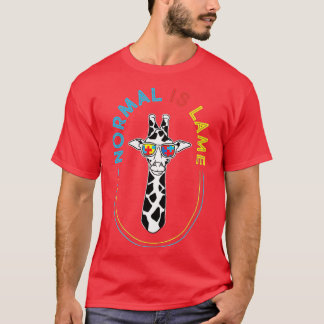 Camiseta Normal É Lame - Girafa Quebra-cabeça Autista Autis
