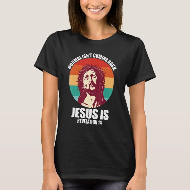 Camiseta Normal Está Retornando Jesus É Revelação 14 Retr (Frente)