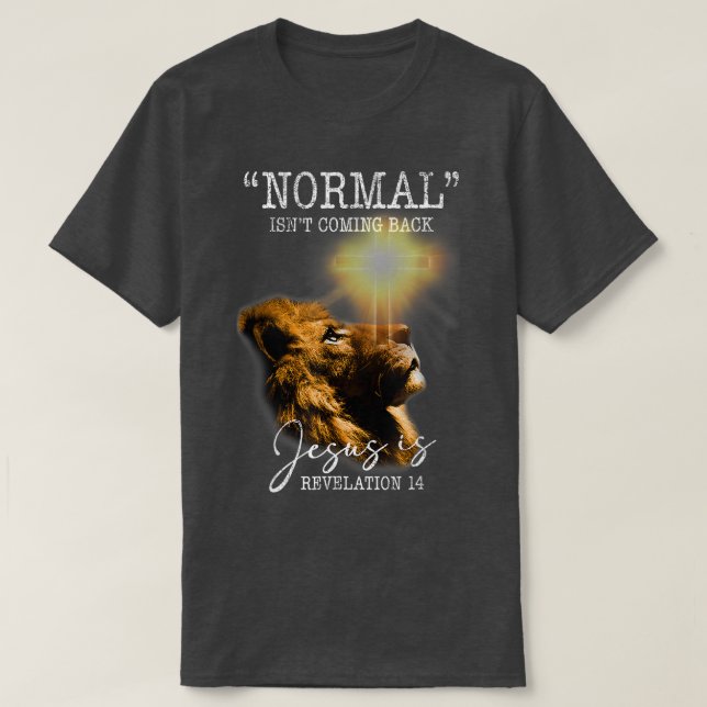 Camiseta Normal Isnt Coming Back But Jesus Is Cross Christi (Frente do Design)