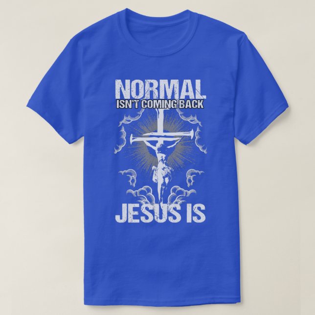 Camiseta Normal Não Está Voltando Jesus É Que Eu Bíblia Ver (Frente do Design)