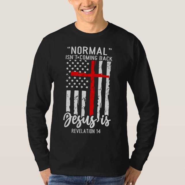 Camiseta Normal não está voltando Jesus é Revelação 14 Ch (Frente)