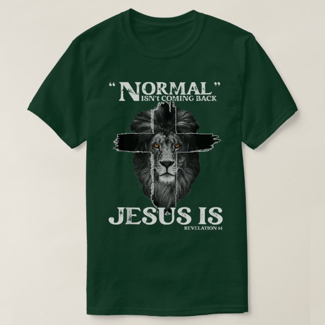 Camiseta Normal não está voltando Jesus é Revelação 14 Cr (Frente do Design)