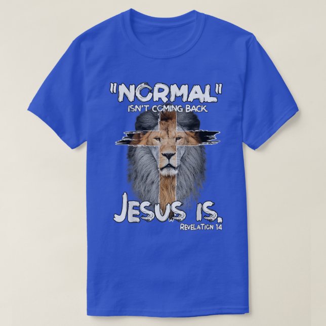 Camiseta Normal não está voltando Jesus é Revelação 14 Li (Frente do Design)