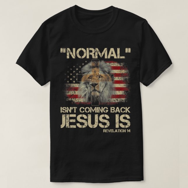 Camiseta Normal não está voltando Jesus é Revelação 14 T- (Frente do Design)
