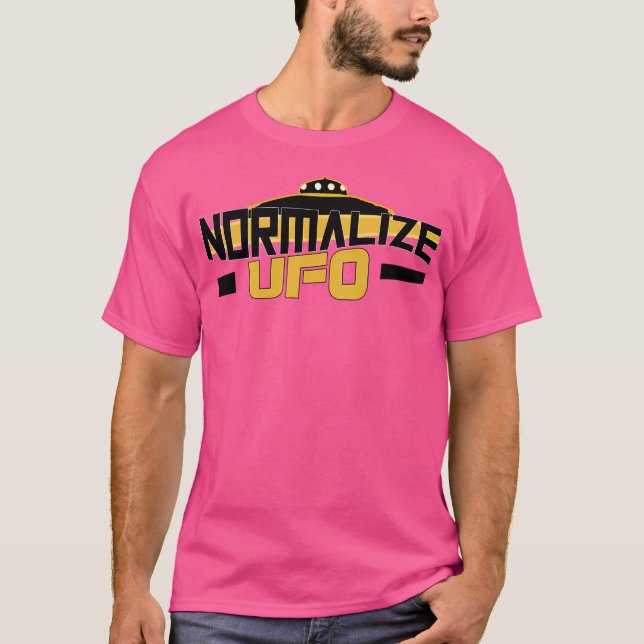 Camiseta Normalizar Ovni Com Ovni Voador (Frente)