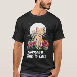 Camiseta Normalmente Falo com Gatos Gato Mãe Humor Gato Pai