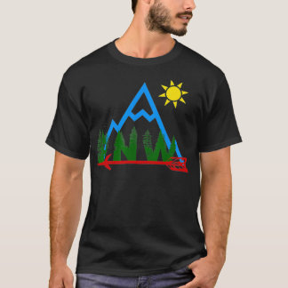 Camiseta Noroeste do Pacífico Pinheiros PNW Montanhas Seta