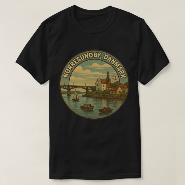 Camiseta Nørresundby Denmark Bridge (Frente do Design)