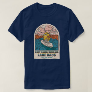 Camiseta Norris Lake Days Boat Ondas Sun Rays Personalizáve