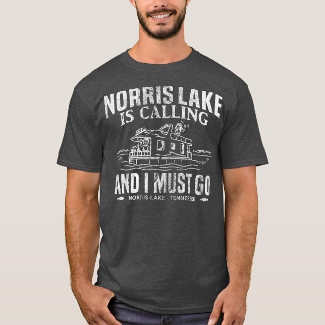 Camiseta Norris Lake Está Chamando Tennessee Houseboat (Frente)