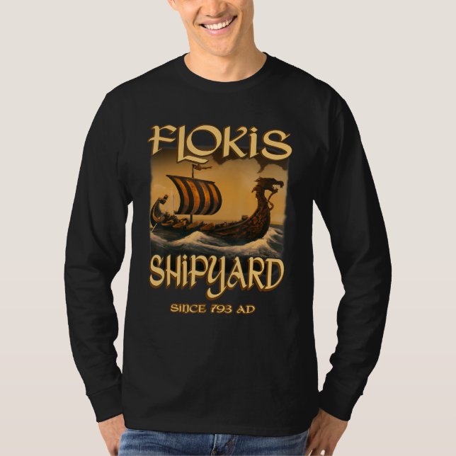 Camiseta Norse Mythology Viking Ship Flokis Shipyard Since  (Frente)