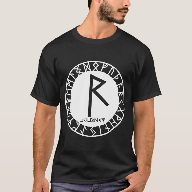 Camiseta Norse Rune Journey RAIDHO Viking Símbolo Celti (Frente)